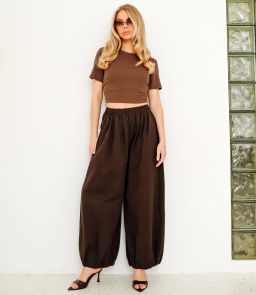 Брюки #КТ25811, тёмно-коричневый