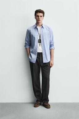 Рубашка Camisa Regular Fit Rayas бело-голубая