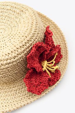 FLOWER BRAIDED HAT - Zara фото 6