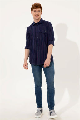 U. S. Polo Assn / Мужская синяя джинсовая рубашка - U.s. polo assn фото 10