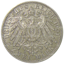 2 марки 1904 года J Германия (Бремен)