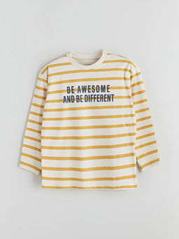 Bisiklet Yaka ?izgili Erkek ?ocuk Ti??rt