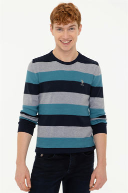 Мужской флот синий свитер Неожиданная скидка в корзине