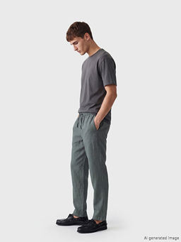 Regular Fit %100 Keten Erkek Pantolon - Waikiki фото 2
