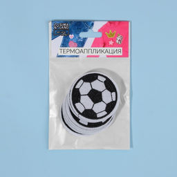Цена за 10 шт. Термоаппликация «Футбольный мячик», d=5.1 см, белая, чёрная