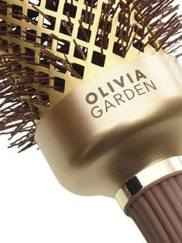 Olivia Garden Термобрашинг для укладки волос / Expert Blowout Shine Wavy Bristles Gold & Brown, 25 мм, коричневый