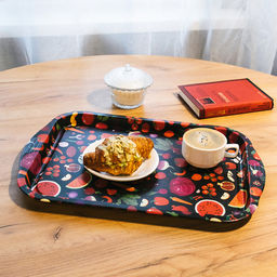 Поднос металлический "Баклажан" 48,5х32,5х2,6см, прямоугольный (Россия)