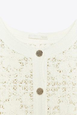 CROCHET JACKET WITH BUTTONS - Zara фото 10