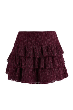 Kahverengi Super Mini Orme Sortlu Astarl? Dantel Party Etek TPRAW26ET00015 - Trendyolmilla фото 10