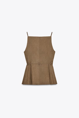 BEADED BELT WAISTCOAT IN LINEN BLEND - Zara фото 15