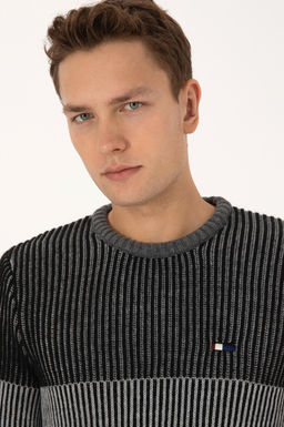 Erkek Slim Fit Bisiklet Yaka Siyah Kazak - U.s. polo assn фото 2