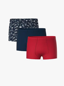 Bask?l? Erkek ?ocuk Boxer 3l?