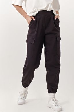 Брюки карго из плотного хлопка под деним черные