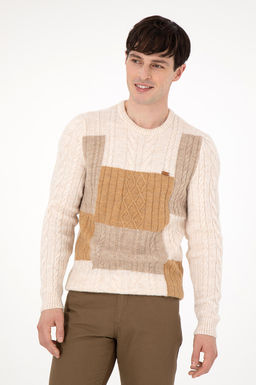 Erkek Regular Fit Bisiklet Yaka Krem Kazak - U.s. polo assn фото 3