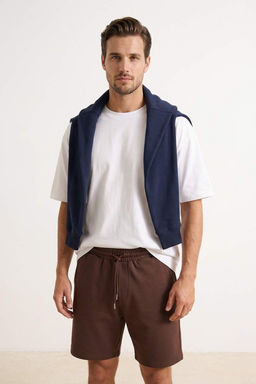 Kahverengi Basic Oversize/Genis Kesim Lastik Belli Bagc?kl? Sort TMNSS22SR0257