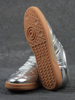 03-B6C-7C GREY/SILVER Кеды женские (натуральная кожа)