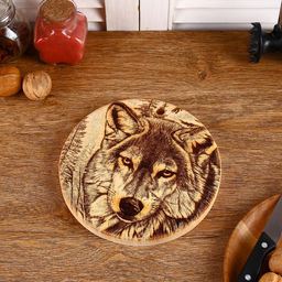 Доска разделочная из массива кедра «Волк», d=18 см