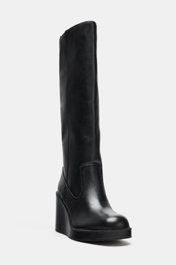 LEATHER WATER-REPELLENT WEDGE BOOTS - Zara фото 8
