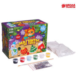 Магниты из гипса Новогоднее настроение (ёлка, варежка, ёлочная игрушка, снеговик) - Школа талантов фото 8