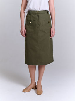 Джинсовая юбка А-силуэта