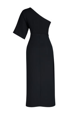 Siyah A-Kesim Dokuma Midi Elbise TPRSS24EL00028 - Trendyolmilla фото 9