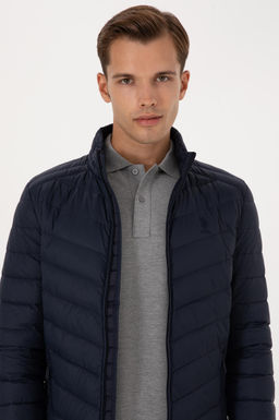 Erkek Lacivert Mont Sepette S_rpriz _ndirim