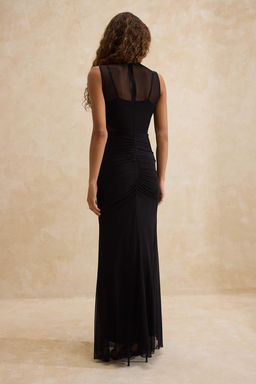 Siyah Orme Tul Astarl? Maxi Abiye & Mezuniyet Elbisesi TPRSS26AE00036 - Trendyolmilla фото 4