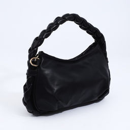 Сумка женская багет на молнии, 24×6×15.5 см, чёрная