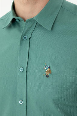 Мужская мятная рубашка с длинным рукавом - U.s. polo assn фото 7