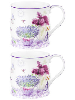 Набор 2 кружек 300 мл 11,5*8,5*8,5 см Лаванда NEW BONE CHINA, фарфор - Elan gallery фото 3