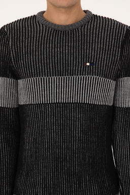 Erkek Slim Fit Bisiklet Yaka Siyah Kazak - U.s. polo assn фото 6