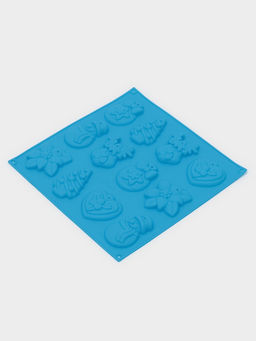Форма для шоколада новогодняя 3D Доляна Ёлочные игрушки, силикон, 30?30 см, 12 ячеек, синяя  фото 2