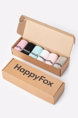 Набор однотонных носков 6 пар Happy Fox