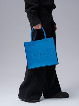 Сумка кожаная Azaro 30586 голубая река