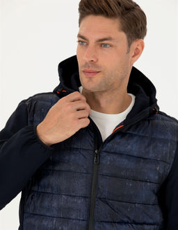 Lacivert Kap__onlu Kapitone Spor Mont