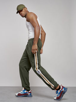 Широкие спортивные штаны трикотажные мужские цвета хаки 12903Kh - Mtforce фото 7