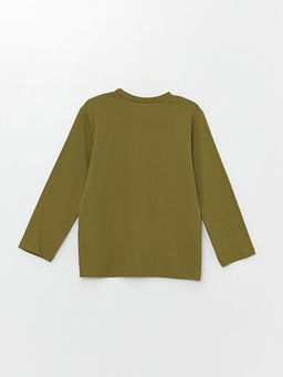 Bisiklet Yaka Uzun Kollu Bask?l? Erkek Bebek Ti??rt 2li - Waikiki фото 3