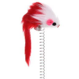 Цена за 2 шт. Игрушка для кошек на пружине "Поймай меня" 10*10*20см с бубенцом, цвет голубой