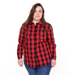 Рубашка женская, красно-чёрная клетка, размер 54
