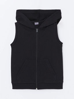 Kap??onlu K?z ?ocuk Fermuarl? Yelek
