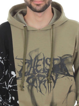 2608 GREEN/BLACK Толстовка мужская (75% хлопок, 20% полиэстер, 5% спандекс)