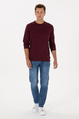 Erkek A__k Mavi Jean Tapered Fit Pantolon