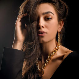 Серьги металл Цепь узкое плетение, цвет золото - Queen fair фото 2