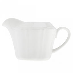 "Совершенство" Сливочник (молочник) фарфоровый 250мл, 13,7х8,4см h8,2см, белый, рельефный декор (Китай)