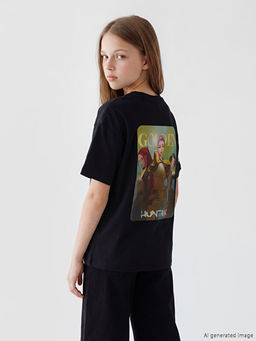 K-Pop Demon Hunters Bask?l? K?z ?ocuk Ti??rt