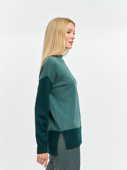 джемпер женский из шерсти с удлиненной спинкой - Glenfield фото 8