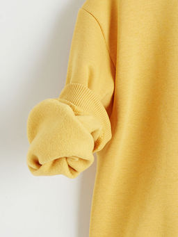 Bisiklet Yaka Stitch Bask?l? K?z ?ocuk Sweatshirt