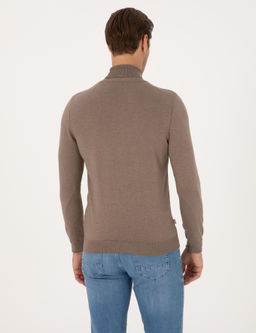 Vizon Melanj Slim Fit Bal_k__ Yaka Basic Triko Kazak