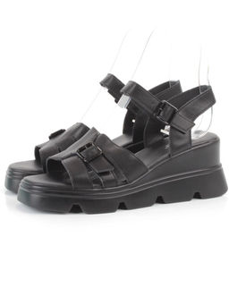 08-PEAG34-2 BLACK Босоножки женские (натуральная кожа)