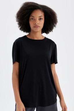 DeFactoFit Спортивная футболка Oversize с круглым вырезом и короткими рукавами из модала  фото 9